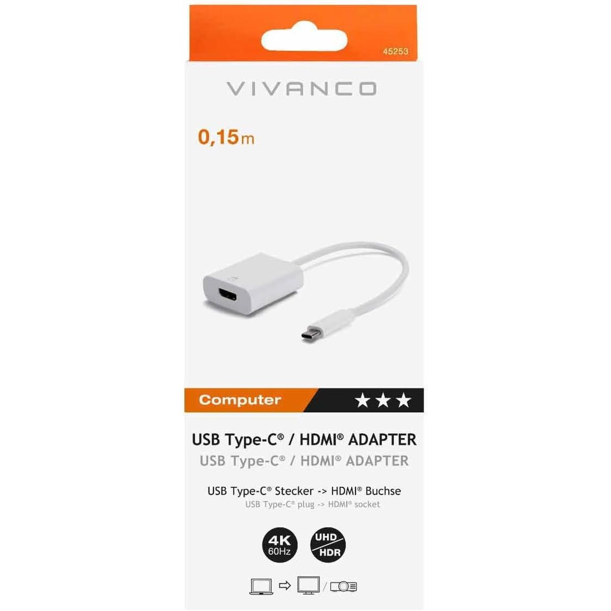 VIVANCO USB Type-C HDMI Adapter (45253 CA UC HD 1)