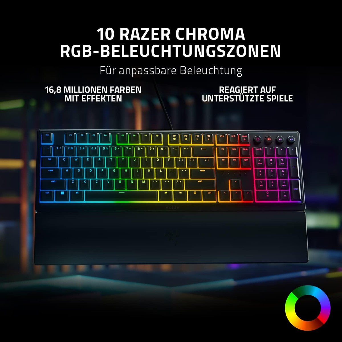 Razer Ornata V3 - Low Profile Gaming Keyboard | QWERTZ DE-Layout | Schwarz