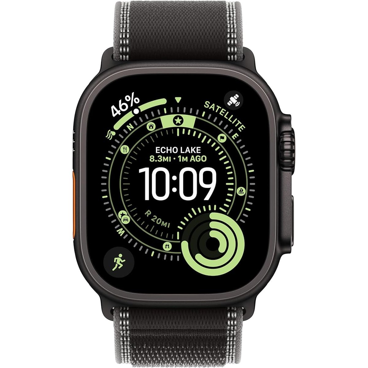 Apple Watch Band - Trail Loop - 49 mm - Schwarz/Kohlegrau - M/L, Fluoroelastomer