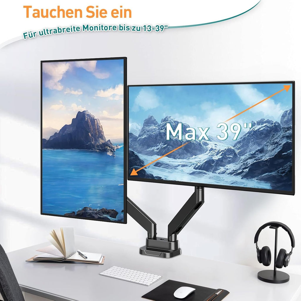 ELIVED Monitor Halterung 2 Monitore für 13-39" Bildschirme hält 2-15 kg
