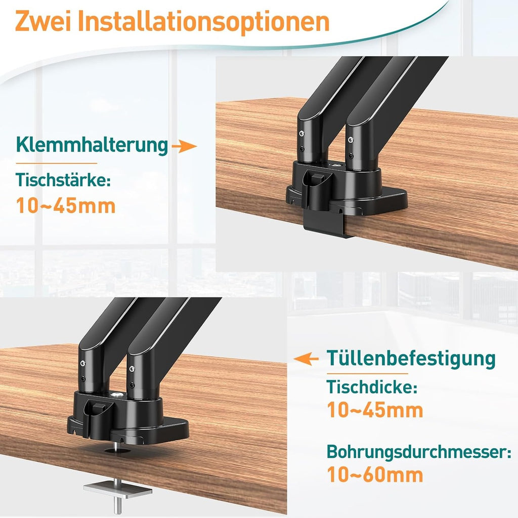 ELIVED Monitor Halterung 2 Monitore für 13-39" Bildschirme hält 2-15 kg