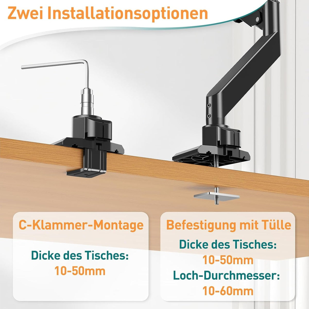 ELIVED Ultrawide Monitor Arm für Max 49 Zoll Bildschirm hält 2-20KG