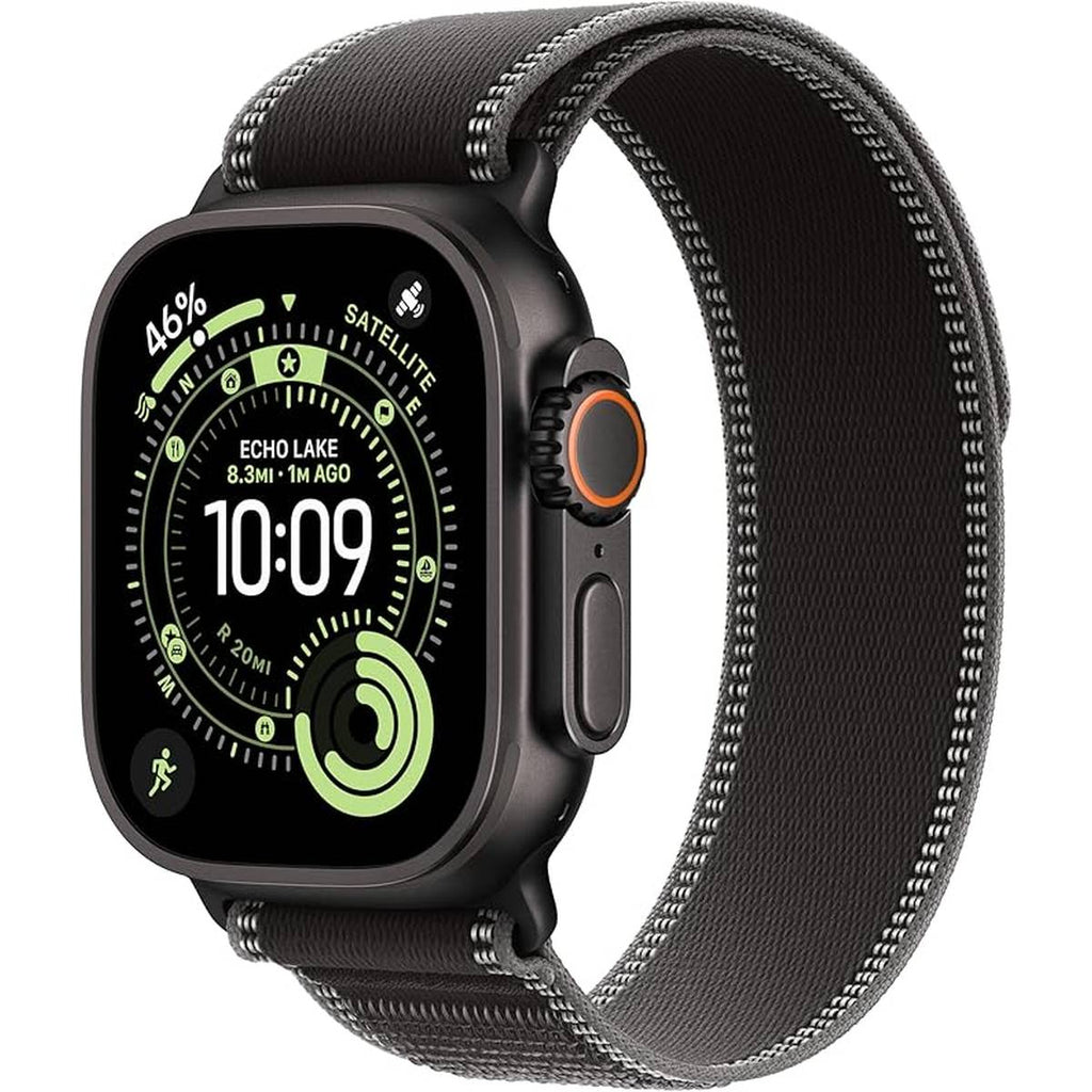 Apple Watch Band - Trail Loop - 49 mm - Schwarz/Kohlegrau - M/L, Fluoroelastomer