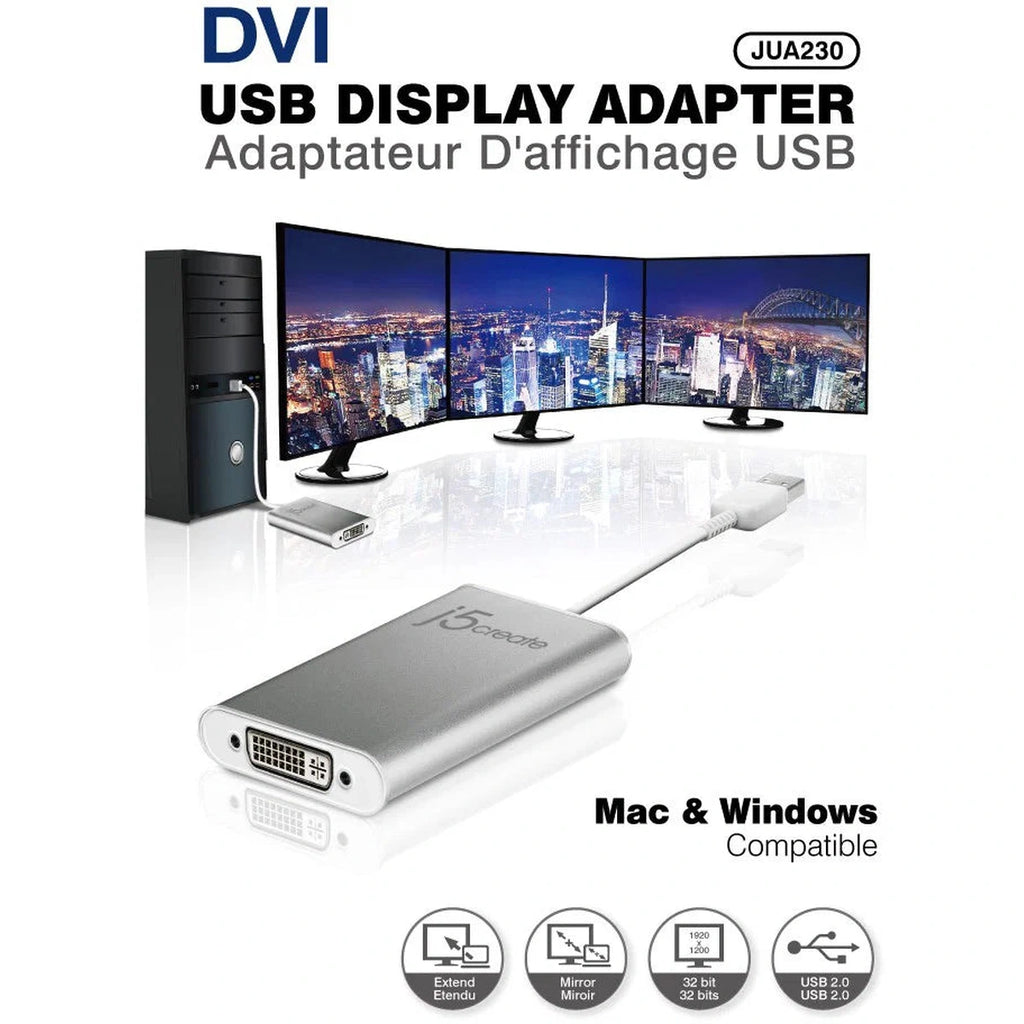 j5create USB 2.0 DVI Display Adapter (JUA230)