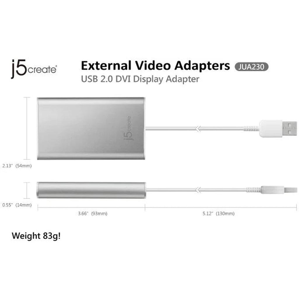 j5create USB 2.0 DVI Display Adapter (JUA230)